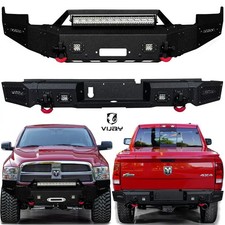 Vijay For 2009-2012 Dodge Ram 1500 Black Steel Front Or Rear Bumper Wledlights Vijay For 2009-2012 Dodge Ram 1500 Black Steel Front Or Rear Bumper Wledlights