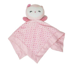 CARTER'S PINK OWL SECURITY BLANKET HEART RATTLE STUFFED ANIMAL PLUSH TOY LOVEY