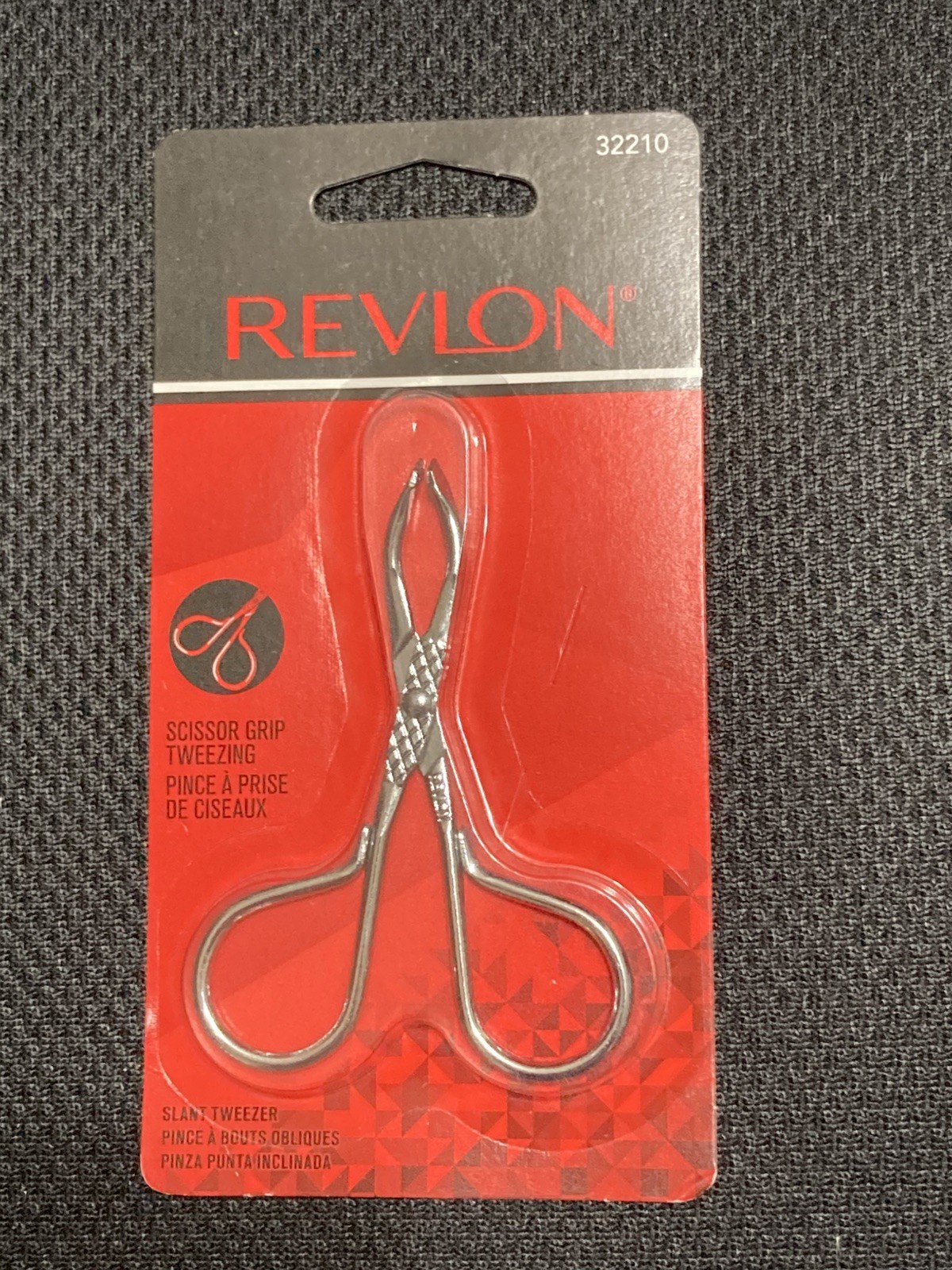 REVLON Slanted Tip Scissor Handle Tweezer #32210, NEW in PKG