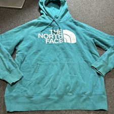 Women  s The North Face Large Teal Green Hooded Hoodie Sweatshirt