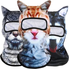 3D Cat Ski Balaclava Face Mask with Ears Animal Mask for Music Halloween Cosplay