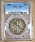 1919 WALKING LIBERTY HALF DOLLAR PCGS VG10 014342