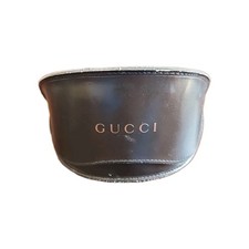 Black Soft Clam Shell Large Sunglasses Eyeglasses Case w/ Cloth Gucci