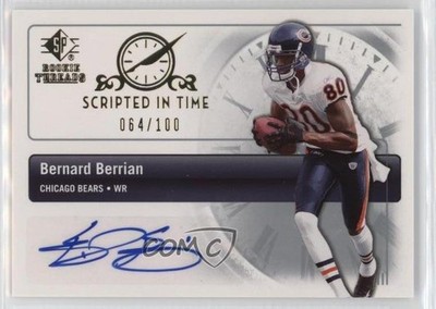 2007 SP Rookie Threads Scripted in Time 64/100 Bernard Berrian #SIT-BB Auto 13st