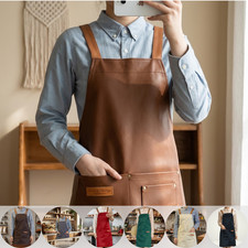 Adjustable Kitchen Bib Apron Unisex Sleeveless Chef Cafe Barista Cooking