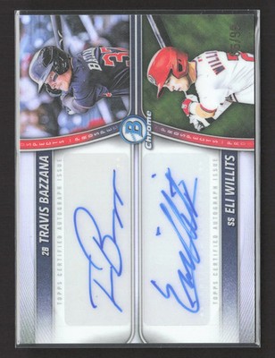 2025 Bowman Draft Chrome Travis Bazzana Eli Willits #PDA-BW Refractor 06/99 Auto