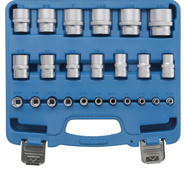 "Bgs SteckschlüSsel Einsatz Satz Sechskant Innenvierkant 63Mm 1/4\" 125Mm 1/2\""-image