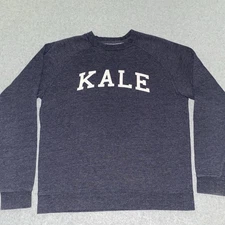 Sub Urban Riot KALE Sweatshirt Small Unisex Navy Blue Pullover Vegetarian Funny