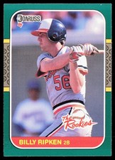 1987 Donruss The Rookies #16 Billy Ripken RC Rookie Card Baltimore Orioles. rookie card picture