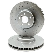 FOR BMW M 340d G20 G21 DIMPLED GROOVED PERFORMANCE FRONT BRAKE DISCS PAIR 348mm