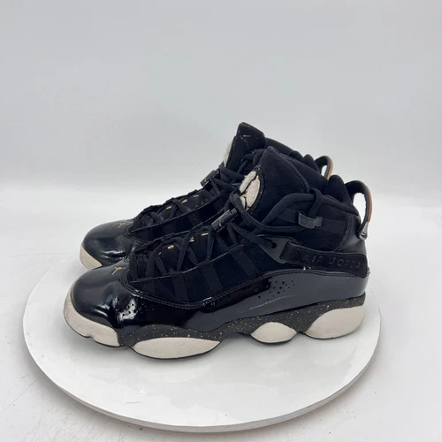 Nike Air Jordan 6 Youth Size 6Y Women 7.5 323419-007 Black Metallic Gold Shoes