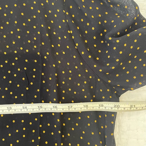 Reformation Top Women Extra Large Black Gold Polka Dot Sheer Viscose Button Up - Picture 10 of 12