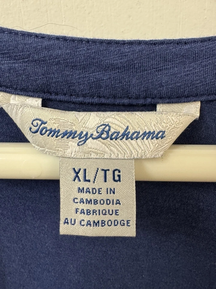 Maxi Vestido Tommy Bahama Azul Sin Mangas Cuello en V Informal Para Mujer XL Foto 2 de 4