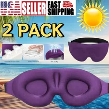 Sleep Eye Mask for Side Sleeper Men Women, Zero Eye Pressure 3D Sleeping Mask x2