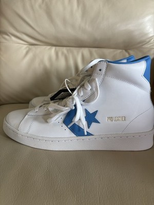 Converse Pro Leather High-Top Leather Sneakers White/Blue Lace-Up 166813C