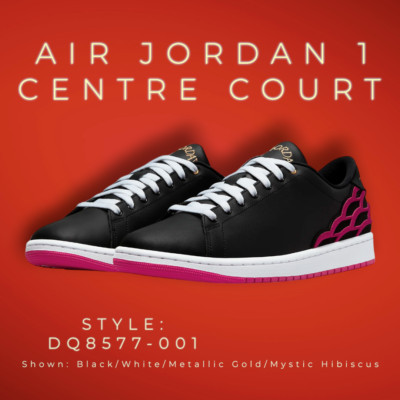 Nike Air Jordan 1 Centre Court Sneakers Shoes Blk DQ8577-001 US M 10.5/W 12 _A2
