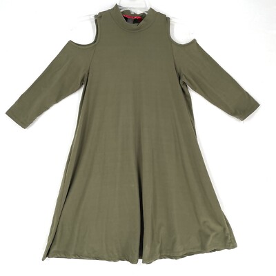Hot Kiss Cold Shoulder Tent Dress Women's Size L Green Long Sleeve Flowy | eBay Hot Kiss Cold Shoulder Tent Dress Women's Size L Green Long Sleeve Flowy | eBay