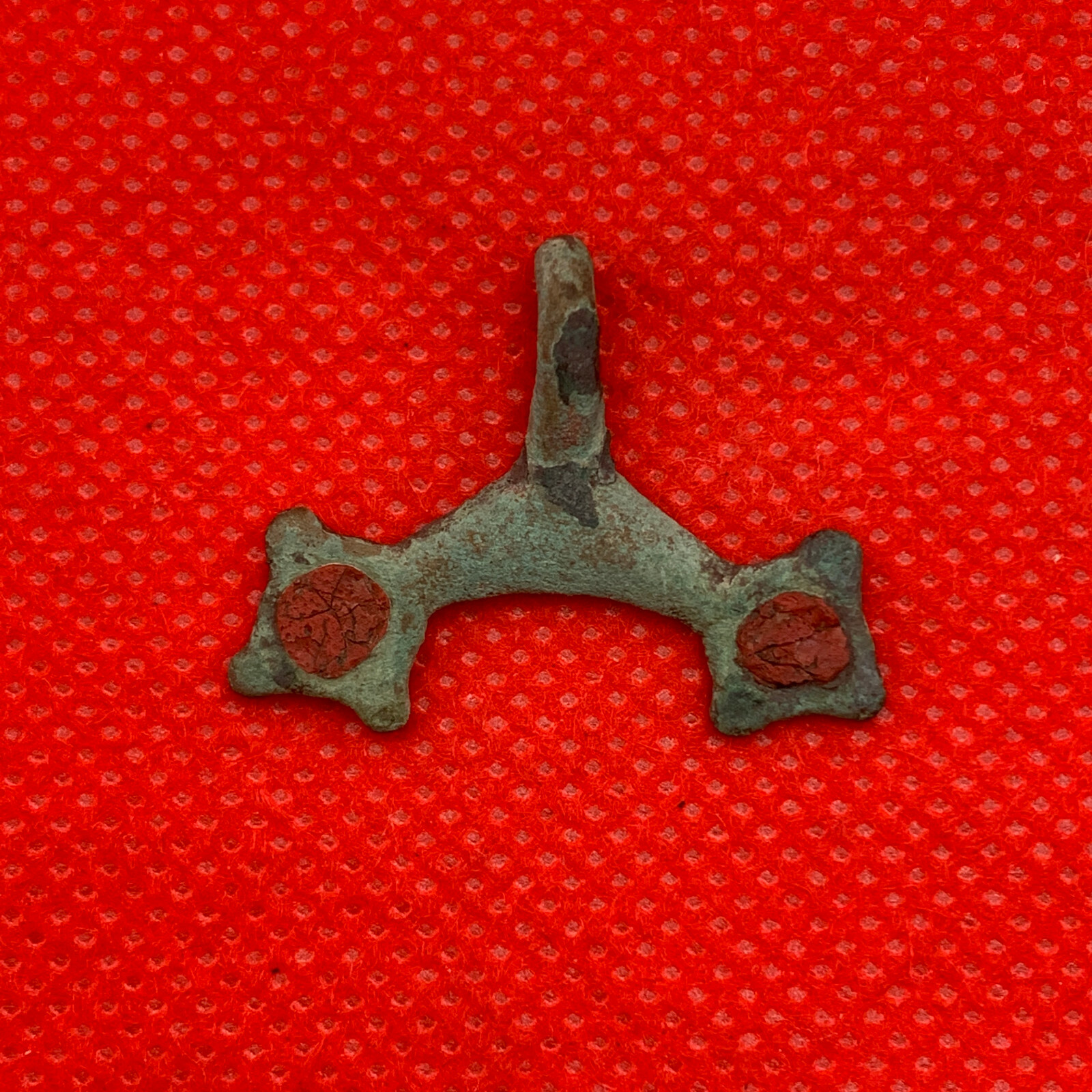 Rare Ancient Bronze Pendant Vikings Amulet Moon 3-5 century Kievan Rus enamels Wyprzedaż, tanio