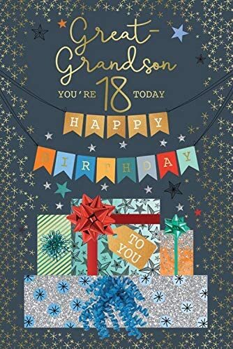 Great Grandson You're 18 Today Happy 18th Birthday Luxury Foiled Greeting Card