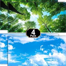 4 Pack Fluorescent Light Magnetic Covers, Mix Light Covers for Ceiling Lights Cl