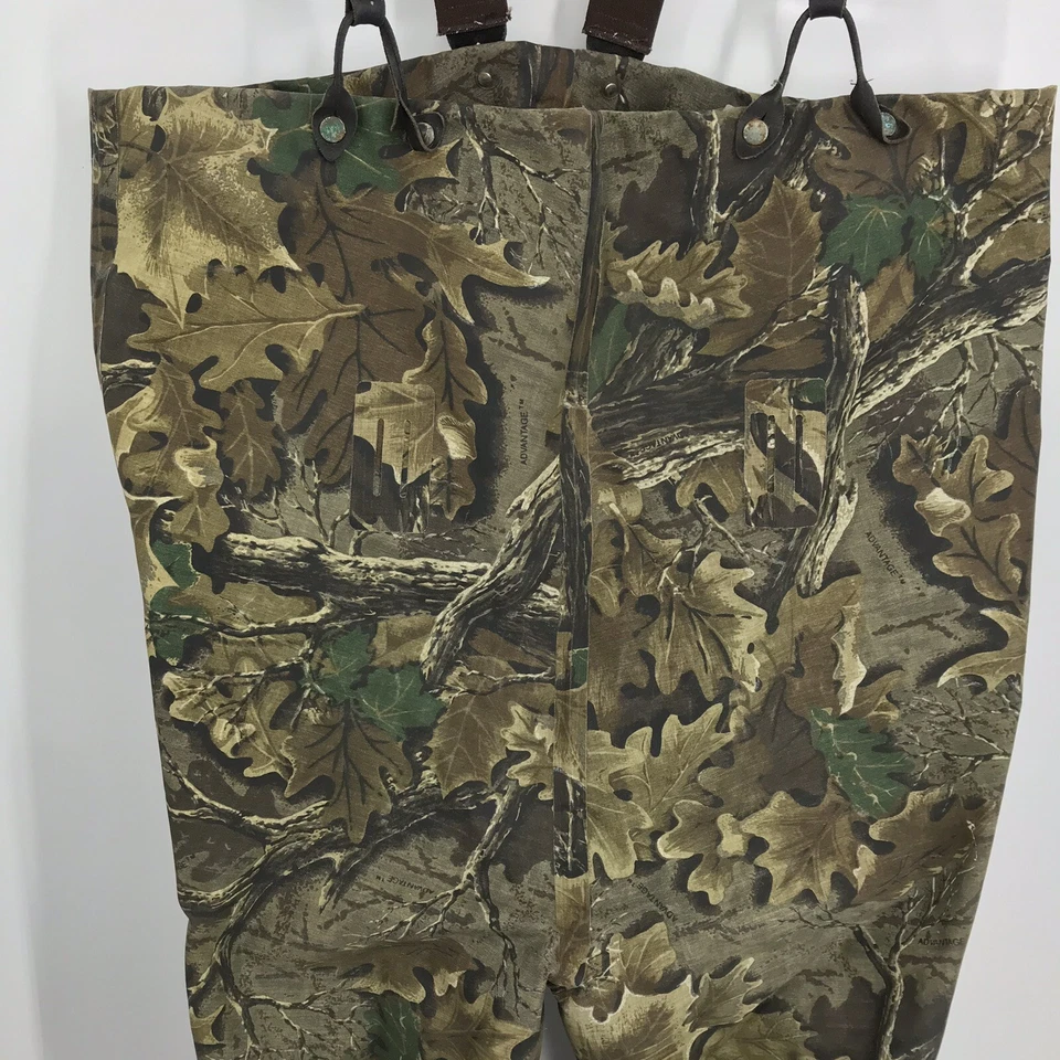 Advantage Mens Fishing Chest Waders w/ Rubber Boots Realtree Oak Camo Sz 13 - Image 2 of 4