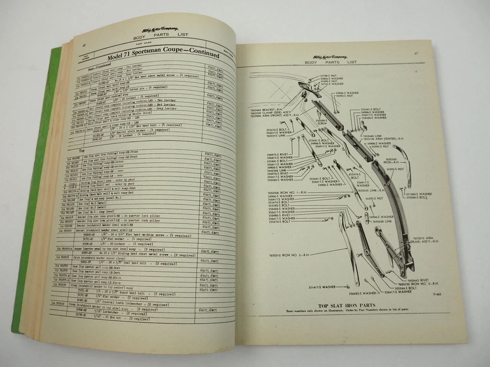 Lista de piezas de carrocería de vagones y camionetas de pasajeros Ford Mercury 1944 a 1946 Foto 4 de 4