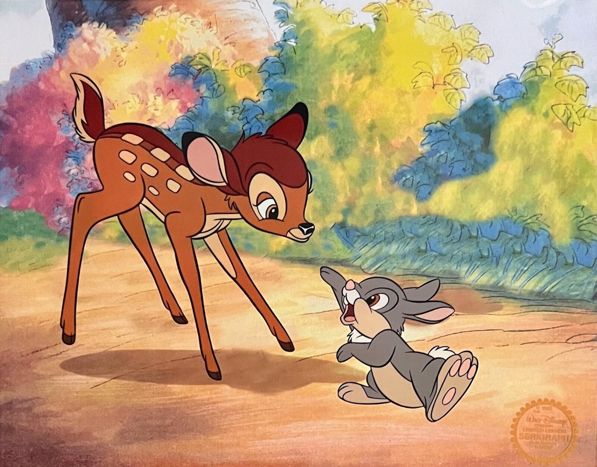 Disney BAMBI & THUMPER Limited Edition Sericel Animation Art