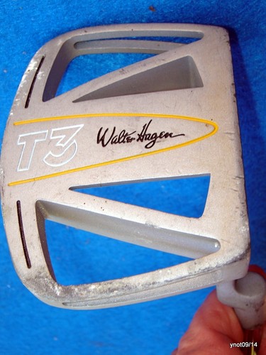 "PUTTER ""jaula de almeja"" estilo WALTER HAGEN~cabeza de peltre T3 eje de acero 35" - Imagen 7 de 7