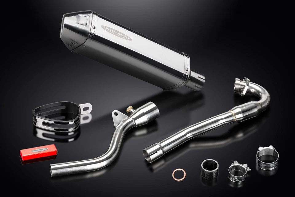 Silenciador de escape completo de 13" acero inoxidable triovalado Kawasaki KLX250H 06-07 KLX250S 09-20 Foto 2 de 4