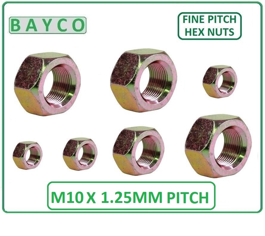 Grade 8 Fine Pitch Hex Nuts - Zinc Coated M8 M10 M12 M16 Sizes