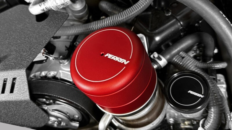 Perrin Red Aluminum Oil Filter Cover for 2015-2025 Subaru WRX BRZ FR-S 86 GR86