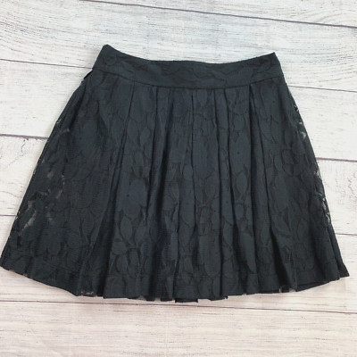 Loft Skirt sz 8 A-line Pleated Lace Floral Design Lined Short Length 20'' New NWT