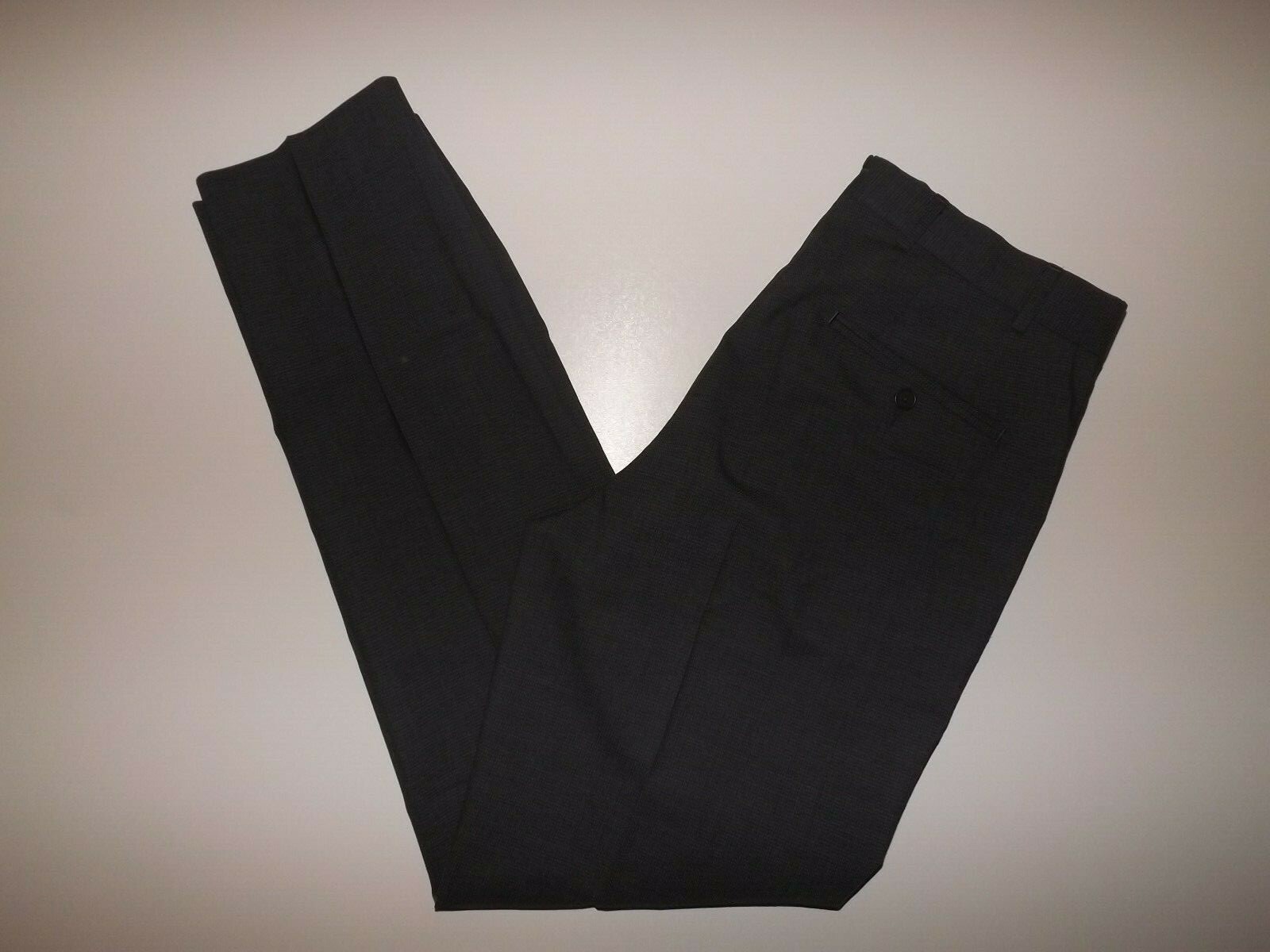 JB Britches Charcoal Gray Check Straight Leg Pants 32 W x 29 L NEW Mens 