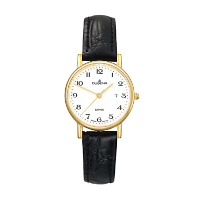 Dugena Damen-Armbanduhr 2171016 Zenit, Quarz, Edelstahl, Lederarmband, 3 bar