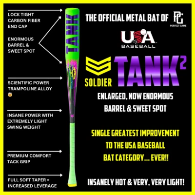 SOLDIER SPORTS 2026 Soldier Tank 2 Drip -5 USA Youth Baseball Bat