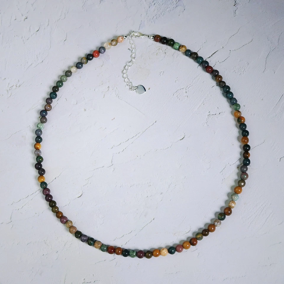 Gargantilla de ágata del océano delicadas cuentas de piedra collar arco iris cristal delicado gargantilla Foto 2 de 4