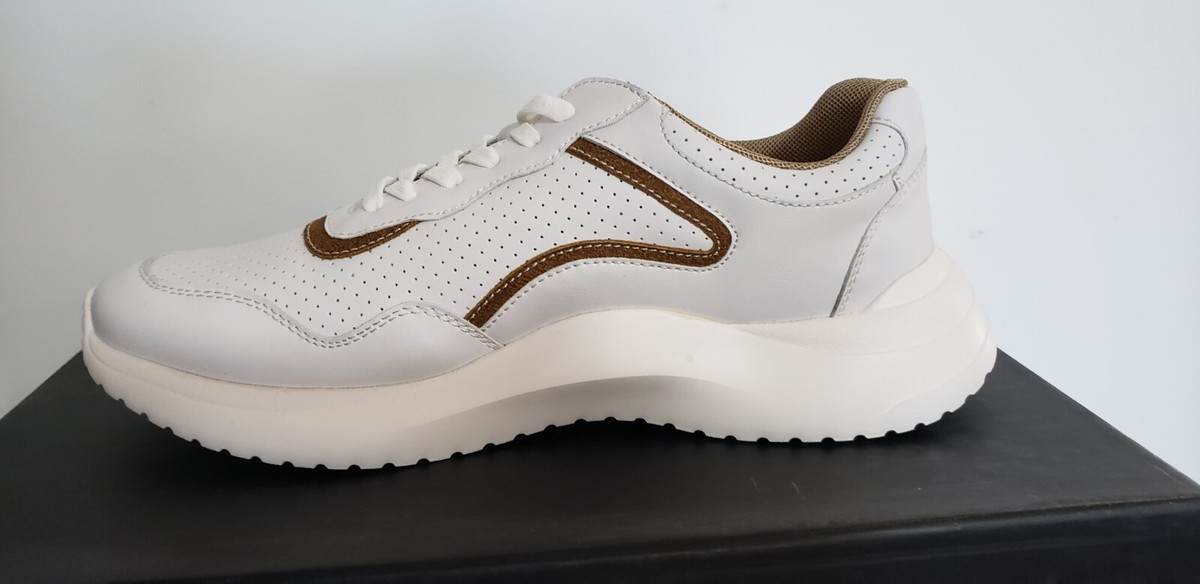 Marc New York Mens White Perforated Leather Sneakers Shoes 8 | eBay