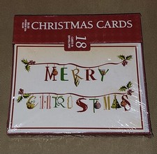 Paper Images Merry Christmas Cards 18 Cards and Envelopes NEW Sealed Box