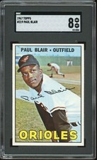 1967 Topps Baseball #319 Paul Blair SGC 8