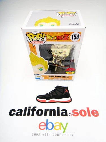 Funko POP! Dragon Ball Z Super Saiyan Vegeta Gold Chrome 154 SDCC 2018 Toy Tokyo