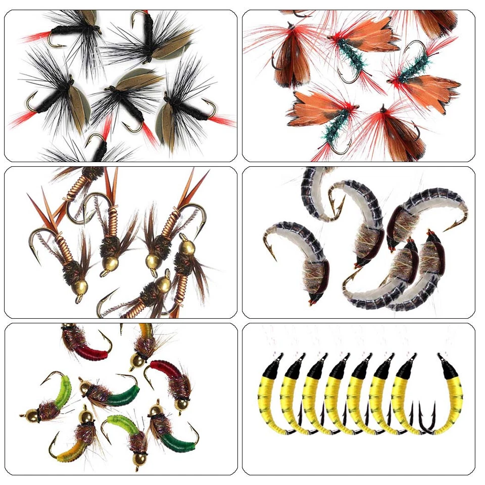 24-137Pcs Fly Fishing Dry/Wet Flies Assortment Kit for Trout Fishing Lures - Image 4 of 4