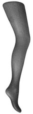 Women's Sparkly Glitter Fishnet Tights -Black  with Silver-