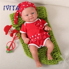 IVITA 14'' Unpainted Full Silicone Reborn Baby Girl Newborn Blank Silicone Doll