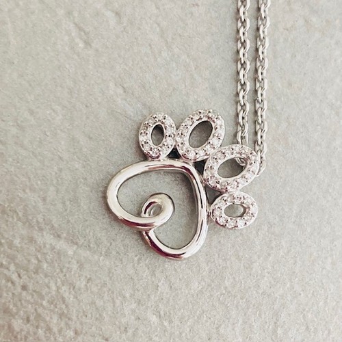 Kay Jewelers $200 Diamond Sterling Silver 925 Hallmark Paw Print Heart Necklace - Picture 5 of 10