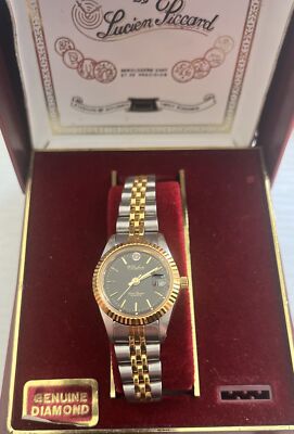 Lucien Piccard Dufonte Black Dial Womens Vintage Watch  display picture 3