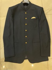 Mens Pakistani Indian Wedding Dress Party Wear Prince Coat Color Navy Blue