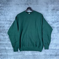 Vintage Fruit Of The Loom Blank Crewneck Sweatshirt Green Mens Size Medium USA