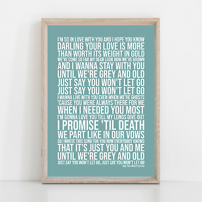 Say You Won't Let Go Lyrics Print