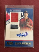 VICTOR MEDEROS 2018 USA STARS & STRIPES Silhouettes Rookie PATCH AUTO # /15