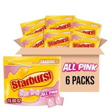 Starburst All Pink Fruit Chews 15.6oz x6 Pack Bulk Candy Share Size